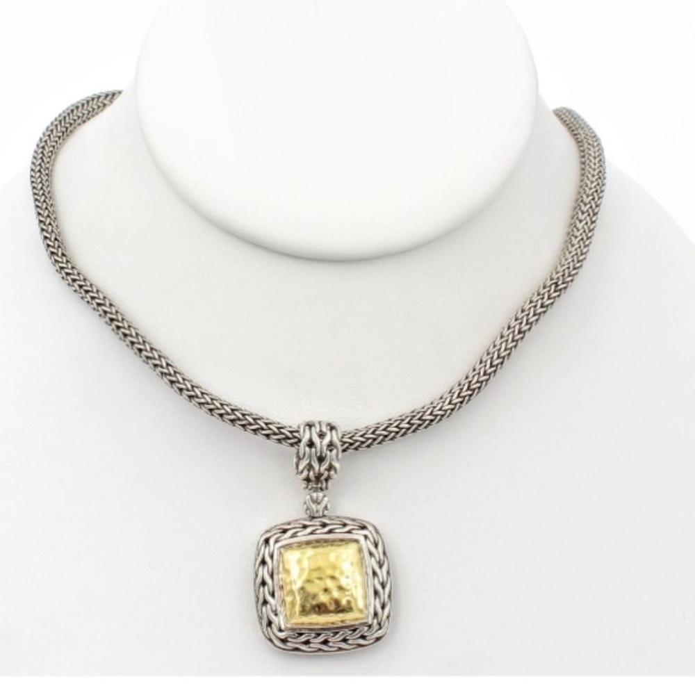 John Hardy sterling silver 22k necklace pendant